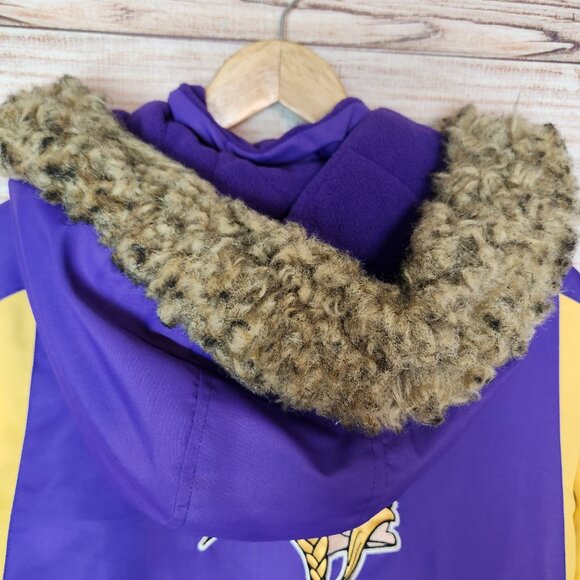 NFL Team Apparel Women's S Fuzzy Hoodie Full Zip Minnesota Vikings Quilted Inner - Picture 13 of 16